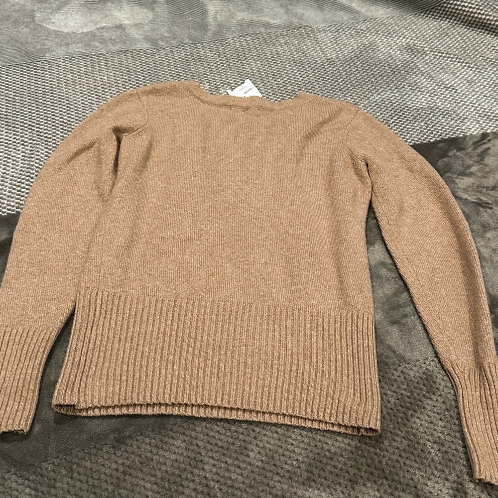 Gimmick Lace-Up Tan Sweater - Picture 6 of 13